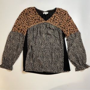 THML Women's top  animal prints boho details